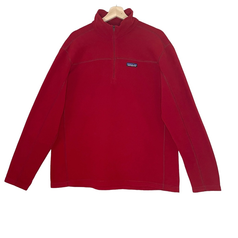 Patagonia Red Fleece 1/4 Zip Pullover Sweater L